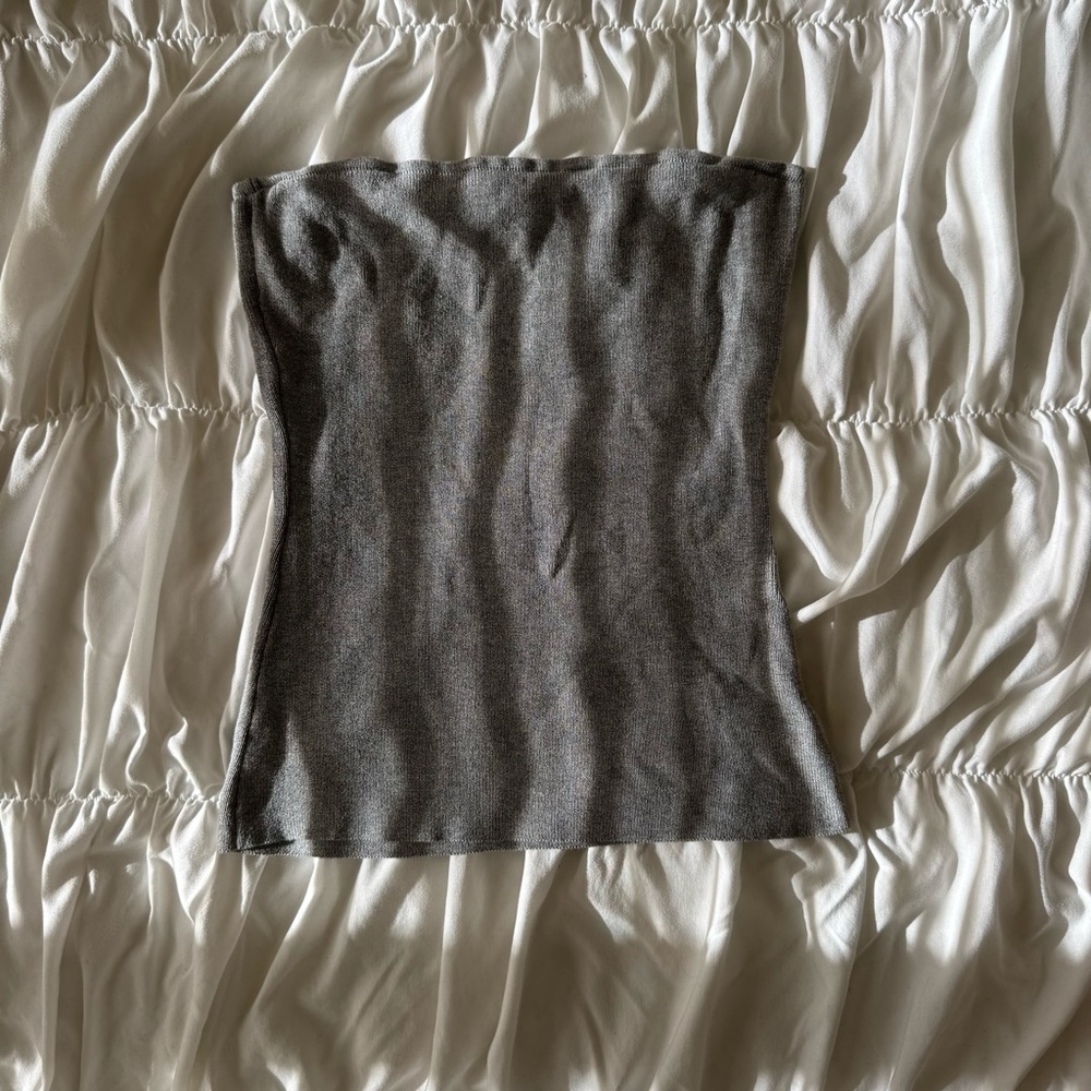 PacSun Gray Strapless Crop Top